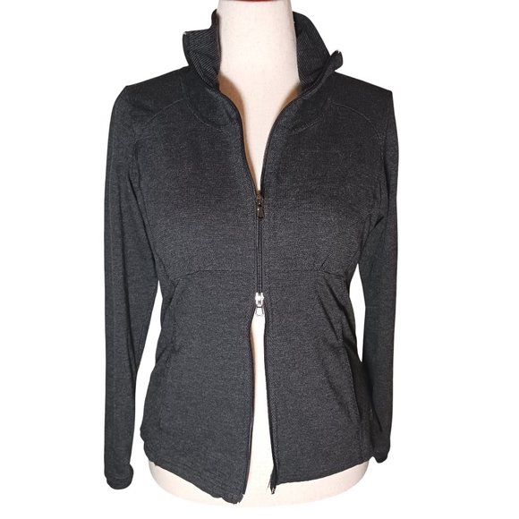 Everlast Athletic Womens Full-Zip Mock Neck Jacket in Charcoal Gray, Size L - Picture 6 of 13
